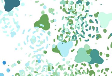 Açık mavi, soyut şekilli yeşil vektör arkaplan. Renkli rastgele şekillerle modern soyut illüstrasyon. Kartvizitiniz için modern tasarım.