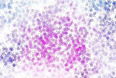 Açık mavi, kırmızı vektör desenli keskin çizgiler, noktalar. Renkli çubuklarla, soyut çizimler. Reklamlar, posterler, afişler için desen.