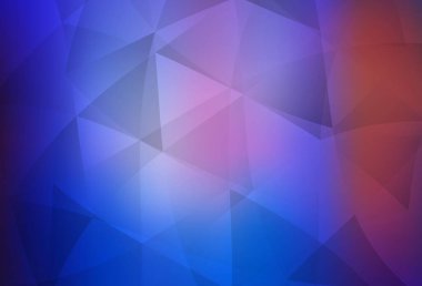 Açık mavi, kırmızı vektör soyut mozaik desen. Gradyanı olan zarif parlak çokgen çizimi. Bir markanın arkaplanı için desen.