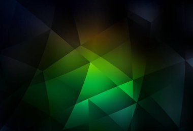 Koyu yeşil, kırmızı vektör çokgen çizimi. Üçgenlerden oluşan parlayan çokgen çizimler. Arkaplanlarınız için desenli desen.