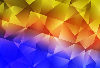 Açık mavi, sarı vektör soyut mozaik desen. Soyut ve üçgenli renkli çizimler. Cep telefonunun arka planının şablonu.