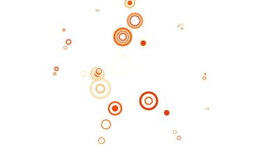 Lekeli hafif turuncu vektör arkaplanı. Soyut arka planda bulanık kabarcıklar ve renkli gradyan. Reklamlar, broşürler için desen.