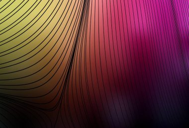 Dark Pink, Yellow vector template with wry lines. Modern gradient abstract illustration with bandy lines. Texture for booklets, leaflets.
