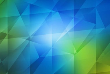 Açık mavi, yeşil vektör soyut mozaik arkaplan. Zarif üçgenleri olan soyut çizimler. Arkaplanlarınız için desenli desen.