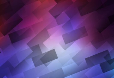 Açık mavi, kırmızı vektör arka planı çokgen biçiminde. Dikdörtgenli soyut gradyan çizimi. Reklamlar için desen.