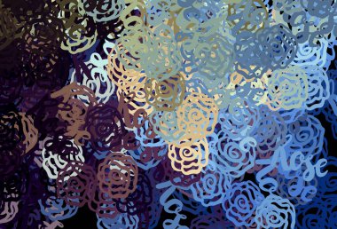 Koyu mavi, rastgele şekilli sarı vektör deseni. Rastgele şekillerle soyut tarzda dekoratif tasarım. Web siteniz için basit tasarım.