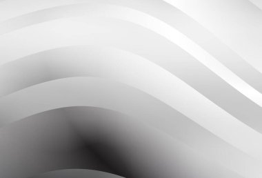 Bükülmüş çizgileri olan açık gri vektör düzeni. Basit eğri biçiminde parlak renkli bir illüstrasyon. Fikirlerin için bir örnek..