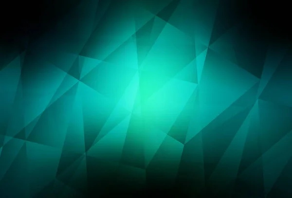 Bleu Foncé Fond Abstrait Polygone Vectoriel Vert Illustration Colorée Dans — Image vectorielle