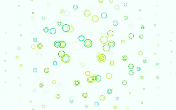 ライトブルー ドット付きグリーンベクトルの背景 カラフルな水滴と現代抽象的なイラスト あなたのビジネス広告のデザイン — ストックベクタ