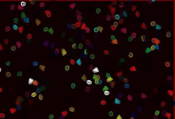 Світлий Різнокольоровий Веселка Векторне Компонування Формами Кола Абстрактна Ілюстрація Кольоровими — стоковий вектор