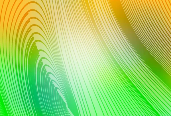浅绿色 黄色矢量背景 弯曲的线条 色彩斑斓的抽象图解与渐变线 你的品牌书的新作文 — 图库矢量图片