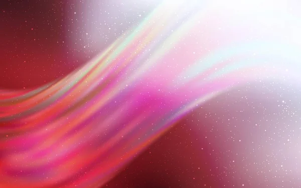 Cahaya Merah Vektor Pola Dengan Bintang Langit Malam Ilustrasi Abstrak - Stok Vektor