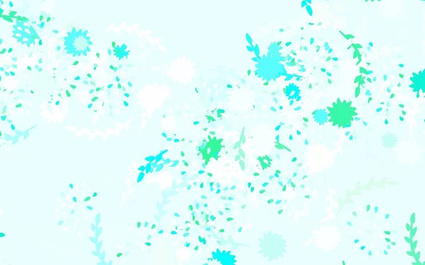 Modèle Gribouillage Vectoriel Vert Clair Avec Fleurs Roses Illustration Colorée — Image vectorielle