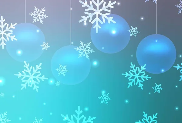 ライトピンク 誕生日のスタイルでブルーベクトルテクスチャ Xmasボール 雪のフレークでXmasスタイルでデザイン ポスター 書籍のバナーのパターン — ストックベクタ