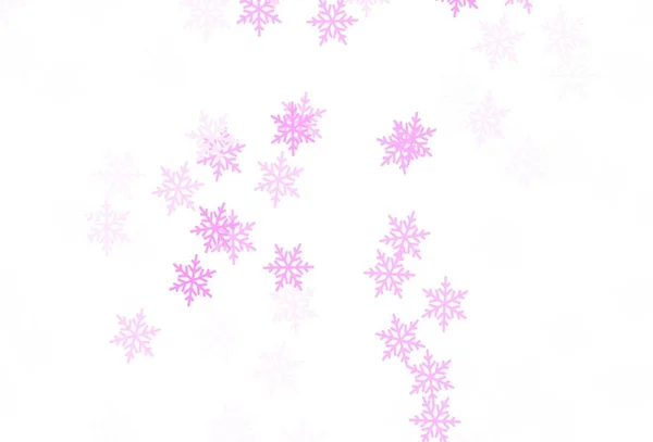 Light Pink Vector Layout Bright Snowflakes Stars Colorful Decorative Design — Stock Vector