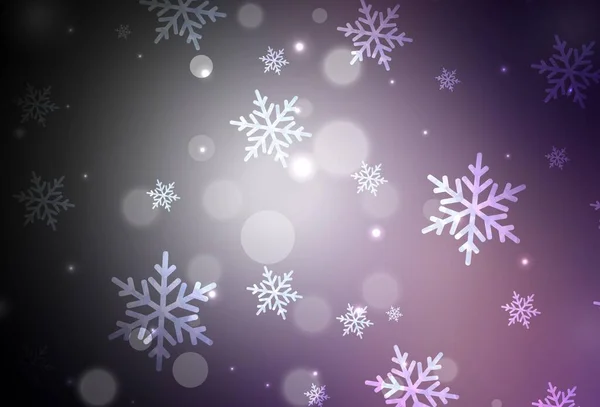 Donkerpaarse Vector Achtergrond Vakantie Stijl Kleurrijke Illustratie Met Kerstsimbolen Tekens — Stockvector
