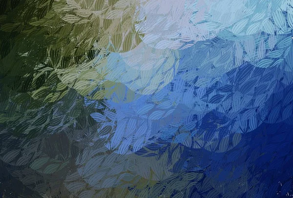 Bleu Foncé Fond Vectoriel Vert Avec Des Formes Memphis Illustration — Image vectorielle