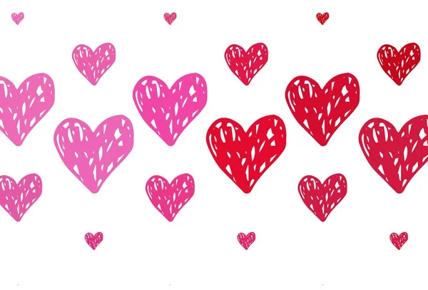 Ανοιχτό Ροζ Κόκκινο Διανυσματική Υφή Υπέροχες Καρδιές Εικονογράφηση Σχήματα Βαθμονομημένων — Διανυσματικό Αρχείο