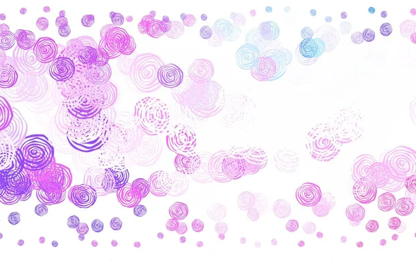 Açık Pembe, mavi vektör soyut dizayn ve güller. Çiçekli yepyeni renkli bir illüstrasyon. Duvar kağıtları, boyama kitapları için desen.