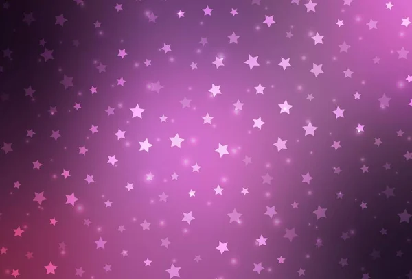 Светло Фиолетовая Розовая Векторная Компоновка Яркими Снежинками Звездами Блестящая Красочная — стоковый вектор