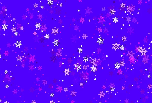 Hellviolett Rosa Vektorhintergrund Mit Weihnachtsschneeflocken Bunte Schneeflocken Mit Gefälle Auf — Stockvektor