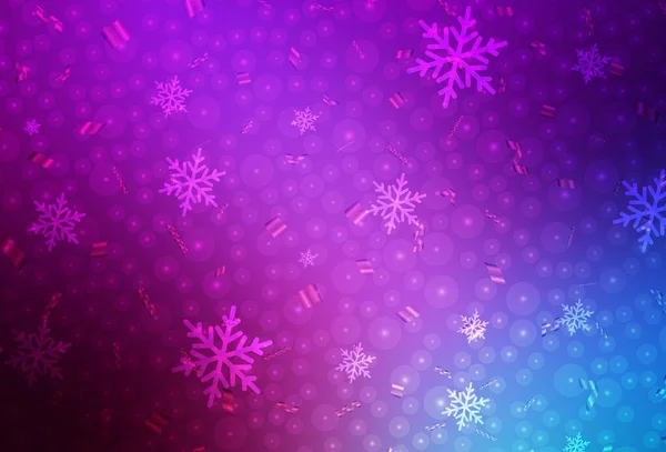 Light Pink Blue Vector Background Xmas Style Shining Illustration Christmas — 스톡 벡터