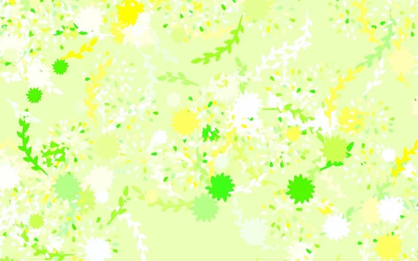 Hellgrüner Gelber Vektor Abstrakter Hintergrund Mit Blumen Rosen Bunte Illustration — Stockvektor