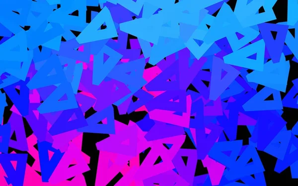 Sötét Rózsaszín Kék Vektor Háttér Háromszögekkel Absztrakt Gradiens Illusztráció Háromszögekkel — Stock Vector