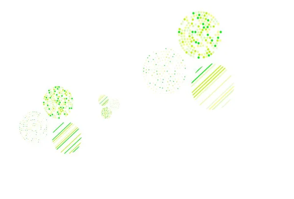 Světle Zelená Žluté Vektorové Pozadí Tečkami Rozmazané Bubliny Abstraktním Pozadí — Stockový vektor