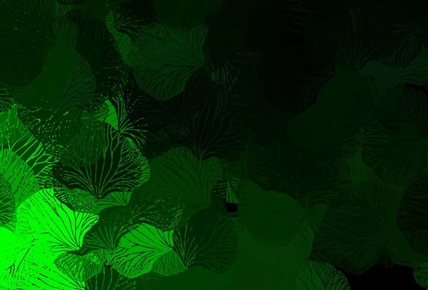 Tmavě Zelené Vektorové Čmáranice Listy Neurčitá Abstraktní Ilustrace Listím Stylu — Stockový vektor
