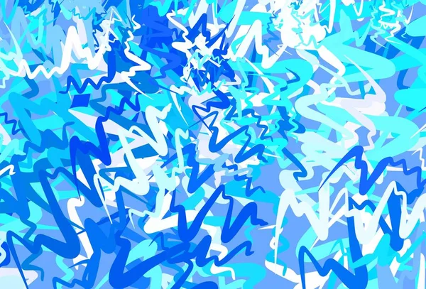 Heller Blauer Vektorhintergrund Mit Gebogenen Linien Bunte Illustration Abstrakten Stil — Stockvektor
