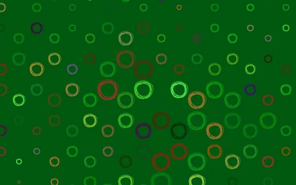 浅绿色 红色矢量纹理与盘 用自然风格的彩色气泡作摘要说明 未来主义广告的模式 小册子 — 图库矢量图片