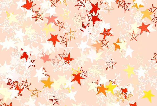 浅红色 黄色矢量模板与天空中的星星 在模糊的抽象背景上有渐变的恒星 未来主义广告的模式 小册子 — 图库矢量图片