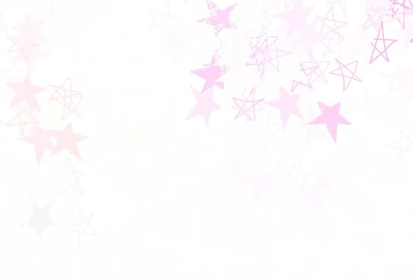 Light Pink Yellow Vector Template Sky Stars Blurred Decorative Design — 스톡 벡터