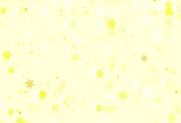 Светло Зеленый Желтый Векторный Фон Красивыми Снежинками Сияющая Красочная Иллюстрация — стоковый вектор