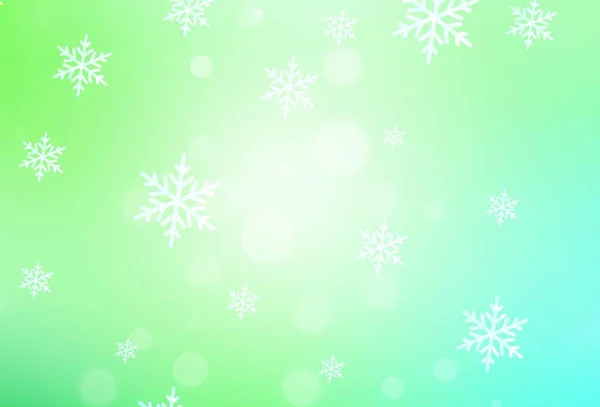 Fondo Vectorial Verde Claro Estilo Navidad Ilustración Gradiente Simple Con — Vector de stock