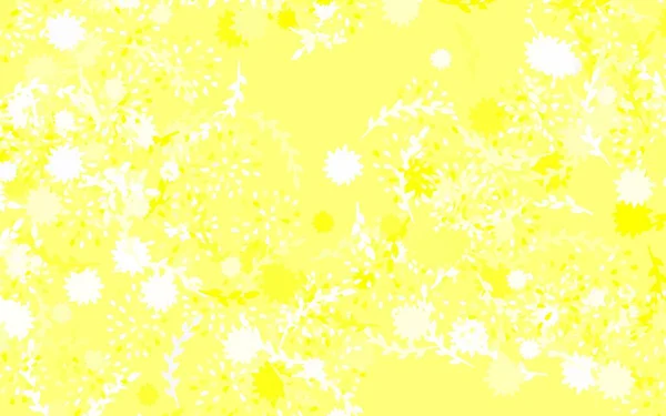 Modèle Doodle Vectoriel Jaune Clair Avec Des Fleurs Des Roses — Image vectorielle