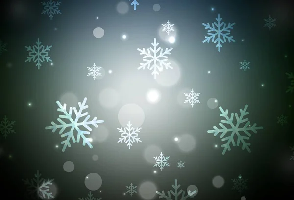 Dunkelgrüne Vektorschablone Karnevalsstil Bunte Illustration Mit Weihnachtlichen Symbolen Und Schildern — Stockvektor