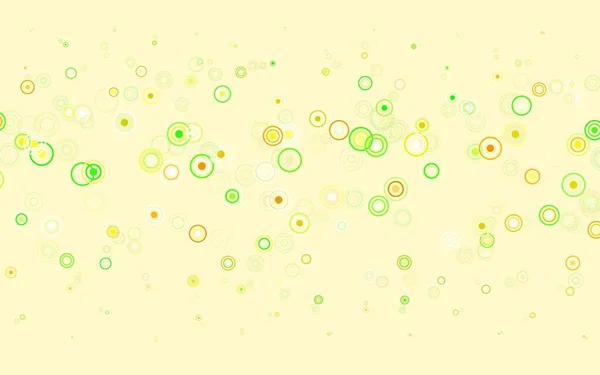 Hellgrünes Rotes Vektorlayout Mit Kreisformen Abstrakte Illustration Mit Farbigen Blasen — Stockvektor
