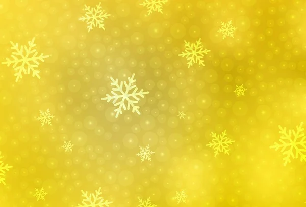 Светло Желтый Вектор Праздничном Стиле Яркая Иллюстрация Рождественскими Шарами Звездами — стоковый вектор