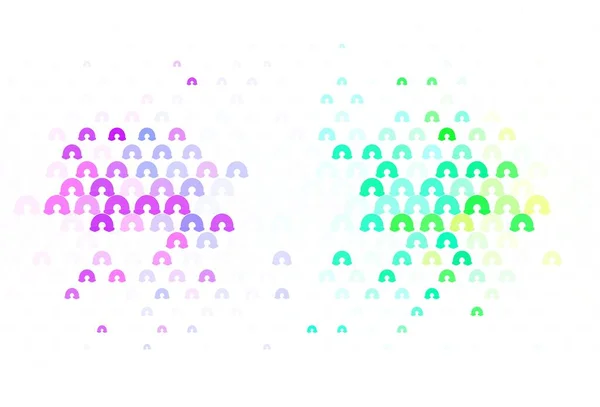 Könnyű Multicolor Vektor Textúra Szivárványokkal Felhőkkel Illusztráció Szivárvány Izolált Jeleivel — Stock Vector