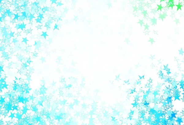 Hellblauer Grüner Vektorhintergrund Mit Farbigen Sternen Leuchtend Farbige Illustration Mit — Stockvektor
