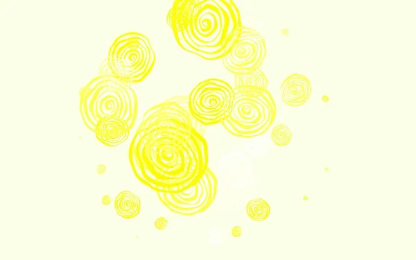 Hellgrüner Gelber Vektor Abstrakter Hintergrund Mit Rosen Bunte Illustration Doodle — Stockvektor
