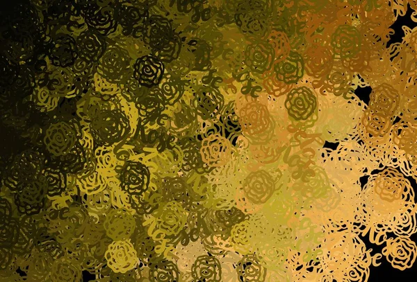 Texture Vectorielle Vert Foncé Jaune Avec Des Formes Abstraites Design — Image vectorielle