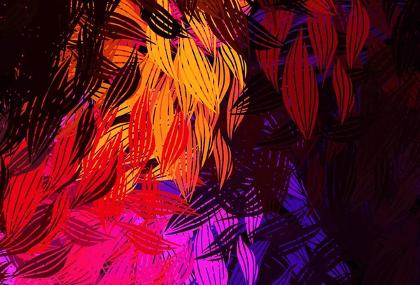 Темно Розовая Желтая Векторная Натуральная Живопись Листьями Листья Размытом Абстрактном — стоковый вектор