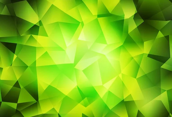 Verde Claro Patrón Triángulos Gradiente Vectorial Amarillo Ilustración Abstracta Brillante — Archivo Imágenes Vectoriales