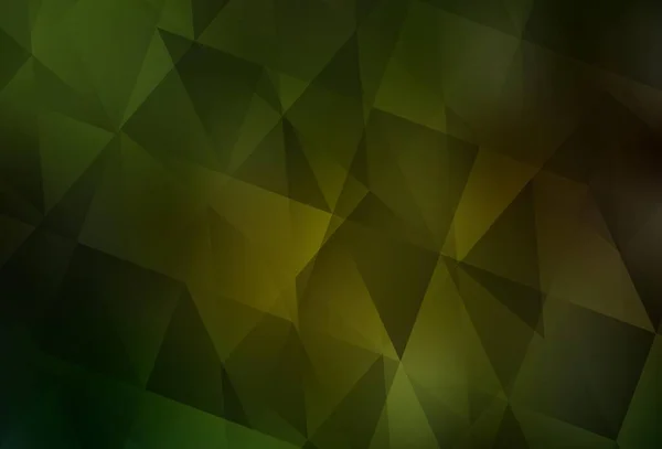 Dark Green Yellow Vector Polygon Abstrakcyjne Tło Zupełnie Nowa Kolorowa — Wektor stockowy