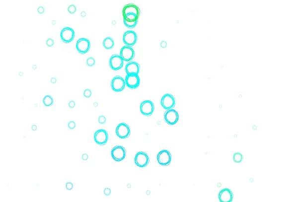 ライトブルー ドット付きグリーンベクトルの背景 抽象的な背景にカラフルなグラデーションでぼやけた泡 ブランドブックの新しいテンプレート — ストックベクタ