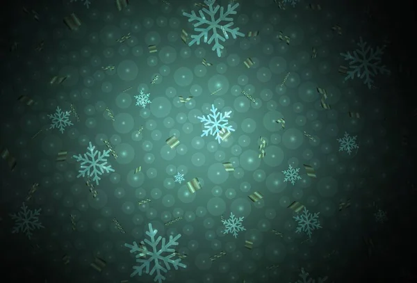 Dunkelgrüne Vektorkulisse Urlaubsstil Design Weihnachtsstil Mit Weihnachtskugeln Schneeflocken Muster Für — Stockvektor