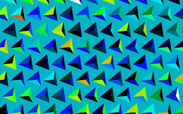 Темно Синий Зеленый Векторный Задний Ход Линиями Треугольниками Декоративный Дизайн — стоковый вектор